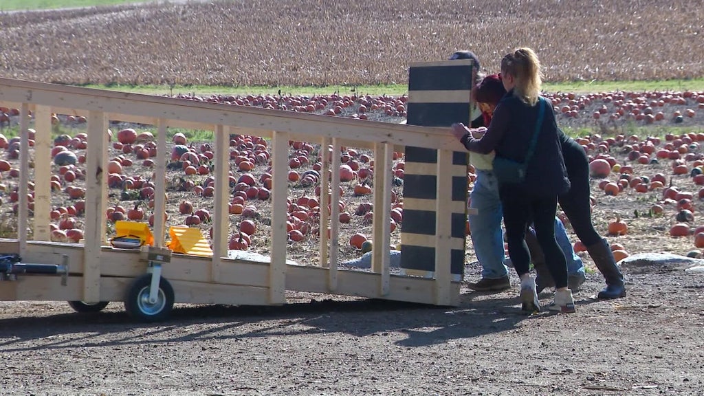 Farmington farm installs ramp to make hayride accessible to people who use wheelchairs — WCCO — Gopher, San Mateo Sports news